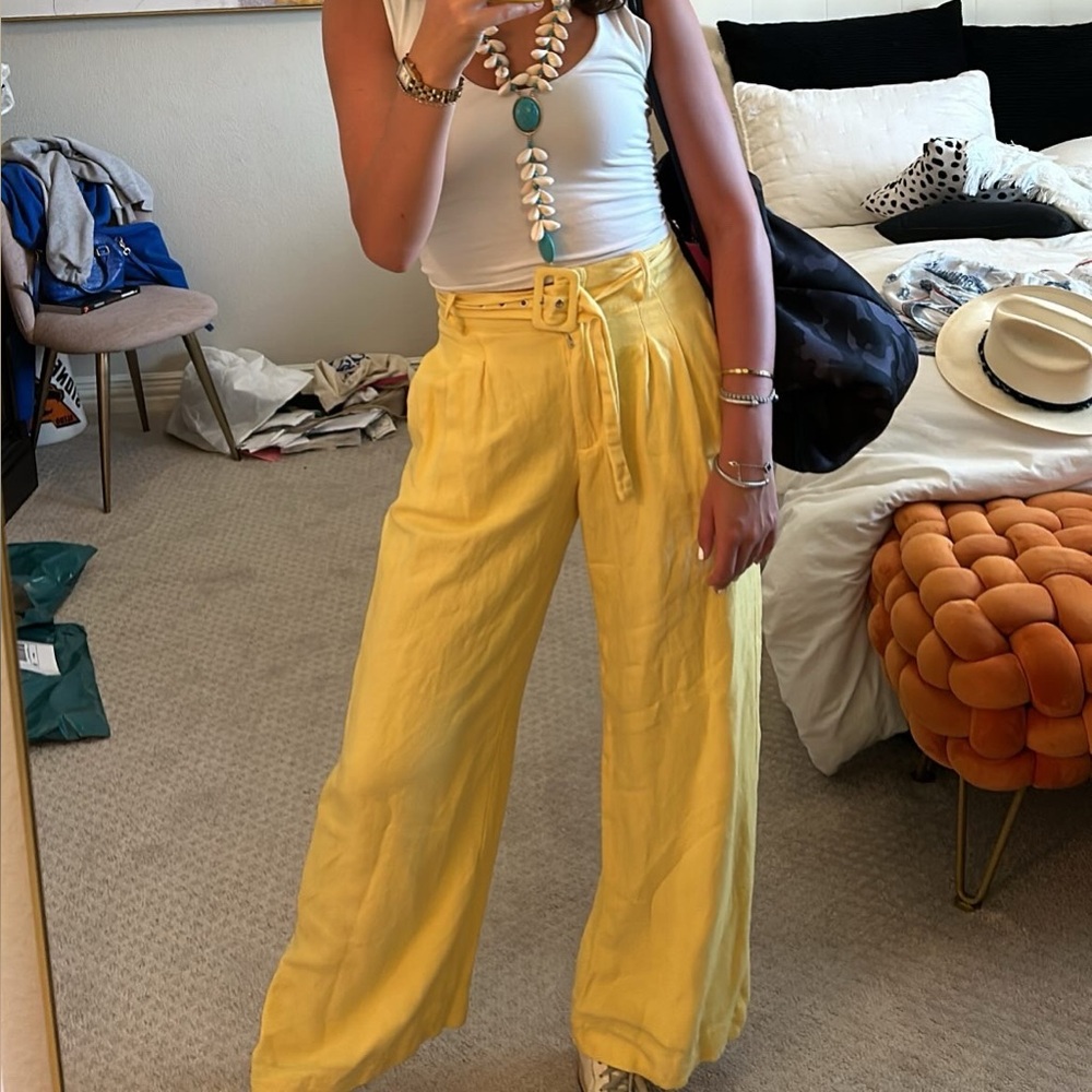 Yellow Women's Boot Cut Pants